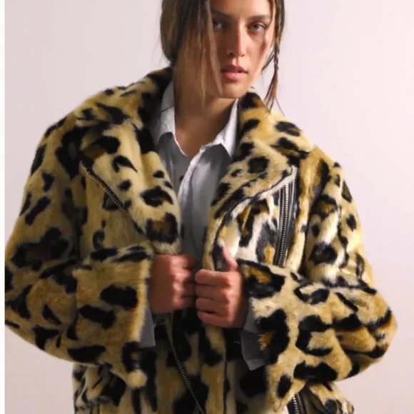 Free People Bella Leopard Coat